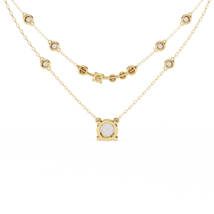 Collar minimalista con colgante de cristal chapado en oro de 18 quilates y cadena de serpiente para mujer, para uso diario. - Product Image 1