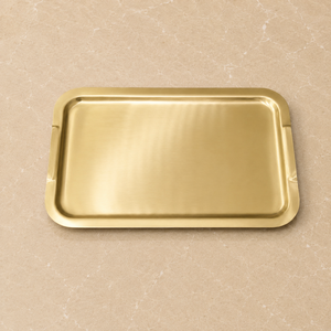 Product Apricate Luxury Stainless Steel <b>Gold</b> <b>Serving</b> <b>Tray</b> Ornate Handles Brushed Finish Premium Display Platter - Product Image 5