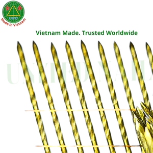 2-3/4 Inch Steel Coil <b>Nails</b> Checkered Flat Head Style Zinc Yellow-Chromate Plated Ring/Screw/Smooth Shank Roofing Pallet Making - Product Image 5