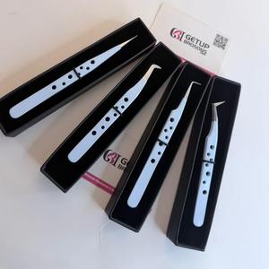Pince à épiler pour cils GETUP BROSONS IMPEX en acier inoxydable de précision, antistatique, à pointe lisse de 10 mm, emballage personnalisable avec logo - Product Image 3