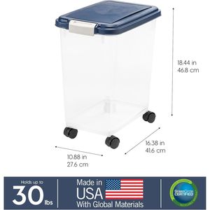 Airtight Pet Food Storage Container 30 Lbs Attachable <b>Wheels</b> for Dog Cat Bird Other <b>Small</b> Animals' Food Keep Fresh Bowl Feeder - Product Image 3