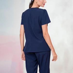 Summer Customized Women High Quality Medical Uniforms White Short Sleeve Breathable Nurse Hospital <b>Scrubs</b> <b>Sets</b> - Product Image 5