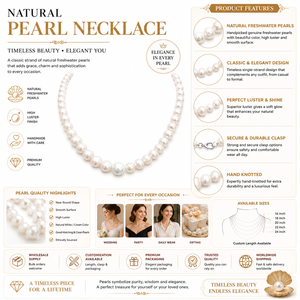 Collier de perles d'eau douce naturelles, bijoux en perles faits à la main, collier élégant et classique pour femmes, vente en gros - Product Image 6