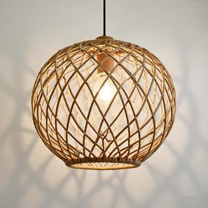 Lampe suspendue en rotin réglable, luminaire suspendu industriel, décoration de style farmhouse, lampe suspendue pour restaurant et hôtels - Product Image 1