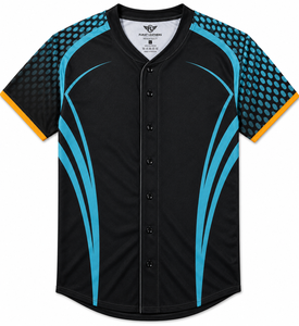เสื้อเบสบอลแบบสั่งทำพิเศษสำหรับทีม  ผ้าโพลีเอสเตอร์ 100%  โลโก้และชื่อทีมสั่งทำได้ สีดำแดง ระบายเหงื่อได้ดี แขนสั้น - Product Image 3