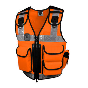 Chaleco de seguridad reflectante de 5 puntos de liberación rápida, color verde lima, ANSI Clase 3, transpirable, de malla de poliéster, con cierre de velcro y micropresillas. - Product Image 1