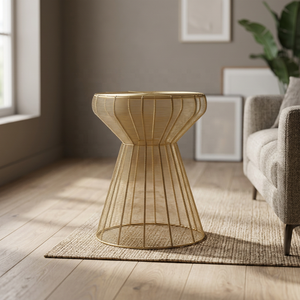 Handmade <b>Gold</b> Plated Side Table Modern Wire Side Tables Wire Mesh Coffee Table for Bedroom & Hotels - Product Image 1