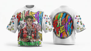 Camiseta de Hombre de Alta Calidad, 100% Algodón, Diseño de Logotipo Personalizado Vintage, Corte Holgado, Transpirable, Estilo Casual de Verano, Oversize, Hip Hop - Product Image 2