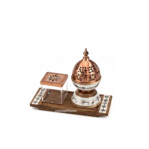 High Quality Eco-friendly Mini Bakhoor <b>Burner</b> Metal Incense <b>Burner</b> with Modern Art Antique Design - Product Image 6