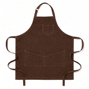 Delantal de Trabajo Rojo de Algodón Unisex con Tirantes Ajustables, Tres Bolsillos Delanteros, Delantal Resistente para Cocina, Chef, Panadería, Cafetería, Taller - Product Image 1