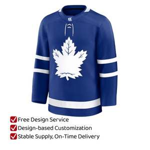 Maillot de hockey sur glace des Maple Leafs de Toronto pour homme, manches longues, col rond, impression sublimée, 100 % polyester, évacuation de l'humidité, coupe classique - Product Image 1