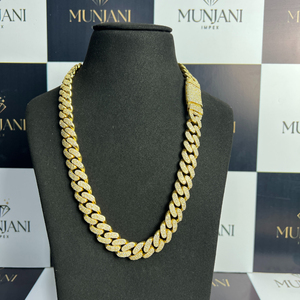 Collar de Cadena Cubana Vintage con Diamantes Cultivados en Laboratorio, Plata S925, Chapado en Oro, Unisex, Moissanita VVS, Certificado IGI - Product Image 1