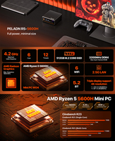 Mini PC Ryzen 5 5600H Business Desktop Computer 4K Triple Display WiFi 6 2.5G LAN DDR4 NVMe SSD Mini Computer