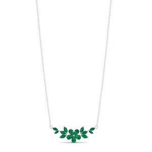 REYES Personalised 925 Sterling <b>Silver</b> GRA Certified Moissanite <b>Necklace</b> Handmade Pear Cut 3.87 Carat Emerald Gemstone Jewelry - Product Image 1