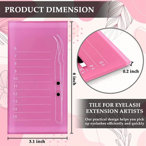 Palette magnétique en acrylique rose pour extensions de cils, support personnalisé pour bandes de cils, 6-15 compartiments, vente en gros - Product Image 5