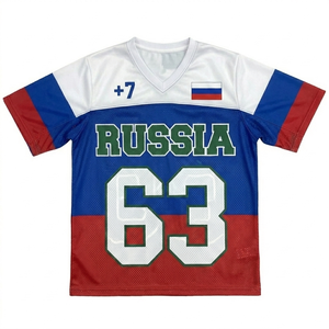 Camiseta de Fútbol de Rusia para Hombre, Manga Corta, Sublimada, Malla de Poliéster, Transpirable, Cuello en V, Corte Regular, Ropa Deportiva de Equipo - Product Image 3