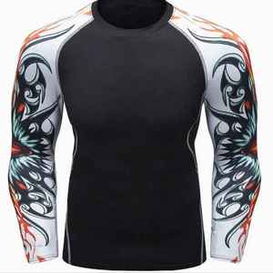 Rashguard OEM ODM Rash Guard Men Sublimation <b>Printed</b> Spandex Bjj Rash Guard Gym <b>Surfing</b> Diving Rash Guard - Product Image 6