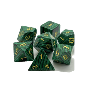 Dés en pierre de haute qualité, malachite, cristal naturel, pierres de guérison Reiki, pierres gravées, ensemble de dés personnalisés, cristal viking. - Product Image 6