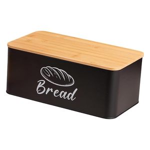 Caja de Pan Metálica Hermética con Tapa de Madera, Contenedor Rectangular para Almacenamiento de Alimentos, a Prueba de Humedad, para Cocina - Product Image 4
