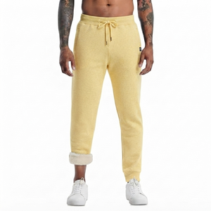 DROGEN EXPORT Premium Men Yellow Sherpa Lined Fleece Lightweight Spring Thermal Drawstring Closure Anti-Pilling Casual - Product Image 1
