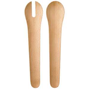 Juego de 2 utensilios de madera de acacia para servir ensaladas, diseño único, precio de mayoreo. - Product Image 2