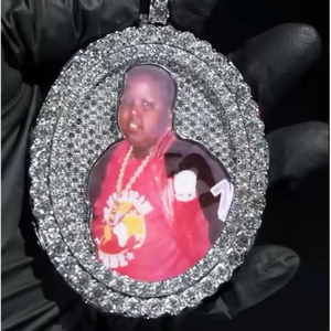 จี้เพชรโมอิสรูปที่กำหนดเองสไตล์3D สำหรับผู้ทดสอบรูปถ่ายจี้เงินแท้925จี้อัญมณีประกาย - Product Image 1