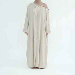 Abaya Clásica Marrón Moderna para Mujer Musulmana, Estilo Casual, Elegante, Modesto, Islámico, Ligero, Transpirable, de Secado Rápido, Largo hasta el Suelo - Product Image 2