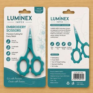 Embroidered flower hair Stainless steel flower Blunt tip flower <b>scissors</b> Plastic handle flowerdle - Product Image 2
