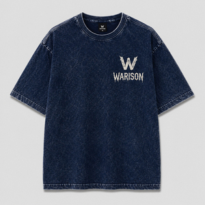 Camisetas Holgadas de Moda Masculina con Estampado DTG Personalizado, Color Azul Marino, Cuello Redondo, Camisetas de Talla Grande para Adultos con Hombros Caídos - Product Image 1