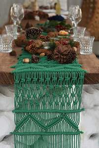 Camino de Mesa Bohemio de Lujo, Tejido a Mano con Macramé y Encaje de Algodón, Decoración para Mesa de Comedor, Bodas, Fiestas y Cenas - Product Image 3