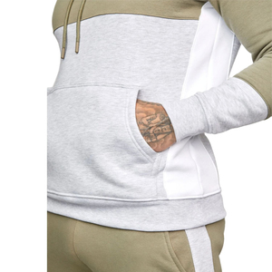 Ensemble survêtement homme : pantalon de jogging et sweat à capuche, coupe oversize, en mélange coton et polyester, couleur unie - Product Image 4
