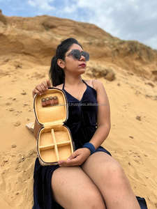 Nouveau Style occidental fabriqué à la main usiné cheveux sur peau fourrure cuir boîte à bijoux sculpté à la main voyage bijoux essentiels stockage minimal - Product Image 5