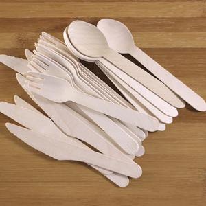 Ensemble de couverts jetables écologiques en bois (cuillère/fourchette/couteau) – Sûrs pour les aliments, parfaits pour les fêtes, petites cuillères à café et à glace - Product Image 1