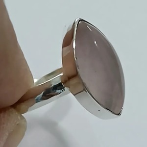 Rose <b>Quartz</b> Marquise 925 Sterling Silver Jewelry gift for her <b>Ring</b> bezel setting Handmade Rose <b>Quartz</b> Jewelry - Product Image 1