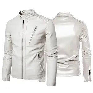 Veste en cuir Green Trucker de haute qualité pour homme, coupe ajustée, en daim, réversible, multi-poches, zippée - Product Image 2