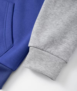 Baby Classic Color-Block Style Zip-<b>Up</b> Hooded Fleece Sweatshirt 100% Cotton Winter Knitted Reversible Windproof Comfortable - Product Image 5