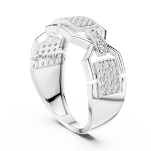 TRENDY CUT LAB GROWN DIAMOND <b>RING</b> <b>SET</b> 18KT SOLID WHITE <b>Gold</b> RHODIUM PLATED LUXURY Engagement Wedding GIFTING DAILY OFFICE USE - Product Image 2