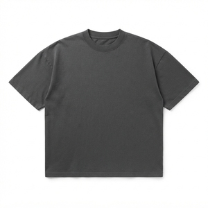 เสื้อยืดทรงหลวมสไตล์สตรีทแวร์ พิมพ์โลโก้ตามสั่ง ผ้าหนา ทรงบ็อกซี่  แบบเรียบ - Product Image 4