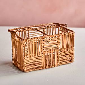 Custom Color Natural Handmade Rattan <b>Kitchen</b> Accessories Cutlery Flatware Utensils Holder <b>Storage</b> Caddy Basket - Product Image 6