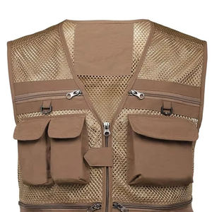 Chaleco de Pesca Ligero y Transpirable para Invierno, con Múltiples Bolsillos, Mangas Largas, de Lona, Informal, de Poliéster, con Logotipo Personalizado, para Actividades al Aire Libre - Product Image 5