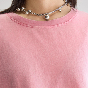 Custom Crop <b>Top</b> Shirt Heavyweight Cotton <b>Distressed</b> Cropped Boxy Fit T-Shirt Oversized Baggy Drop Shoulder Women's Crop <b>Top</b> - Product Image 5