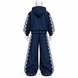 Survêtement Streetwear Homme Personnalisé avec Logo Brodé et Strass, en Molleton 100% Coton Épais, En Stock AMSEC - Product Image 2