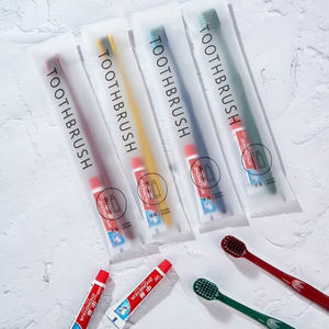 Kit dentaire d'hôtel écologique <span class=keywords><strong>et</strong></span> biodégradable avec brosse à dents <span class=keywords><strong>et</strong></span> dentifrice à manche en paille de blé pour restaurants <span class=keywords><strong>et</strong></span> voyages - Product Image 1