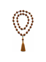 Collar Mala de 108 cuentas de Rudraksha natural, atado a mano, cuentas de oración, meditación, estilo bohemio moderno.