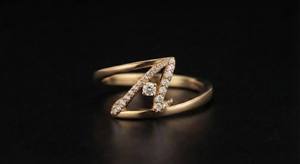 Bague minimaliste lettre Z en moissanite, argent 925 plaqué rhodium, certifiée IGI, sertissage pavé, taille brillant, unisexe, pour fiançailles - Product Image 1
