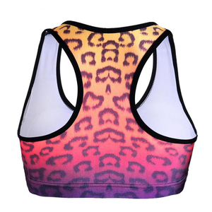 Soutien-gorge de sport dos nageur imprimé léopard pour femme, sans armatures, séchage rapide, polyester élasthanne, toutes saisons, vêtements de sport - Product Image 3