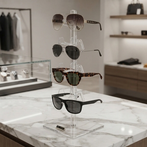 Acrylic Sunglass <b>Display</b> Stand Clear Multi Level Eyewear <b>Display</b> Rack for Optical Shop Retail Counter Fashion Store <b>Display</b> - Product Image 3