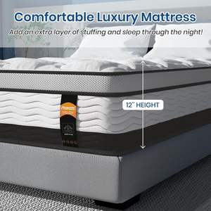 14 Inch Full Hybrid Mattress <b>Box</b> Cooling Gel Infused <b>Memory</b> Foam with Pocket Spring Medium Firm 54 X 74 Inches - Product Image 4