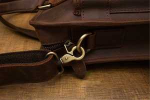 Maletín de Cuero 100% Genuino, Vintage, Resistente, para Oficina y Negocios, Impermeable, Casual, para Hombre, Modelo LLB-0325 - Product Image 6