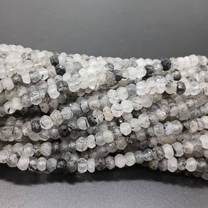 Natural Black Rutile Faceted Round Gemstone <b>Beads</b> Strand 3-5mm Loose Black Rutile Quartz <b>Beads</b> For Jewelry Making Wholesale Bulk - Product Image 5